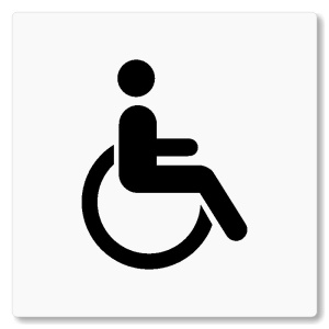 WC invalidé, 80x80mm, bílá, Nevada
